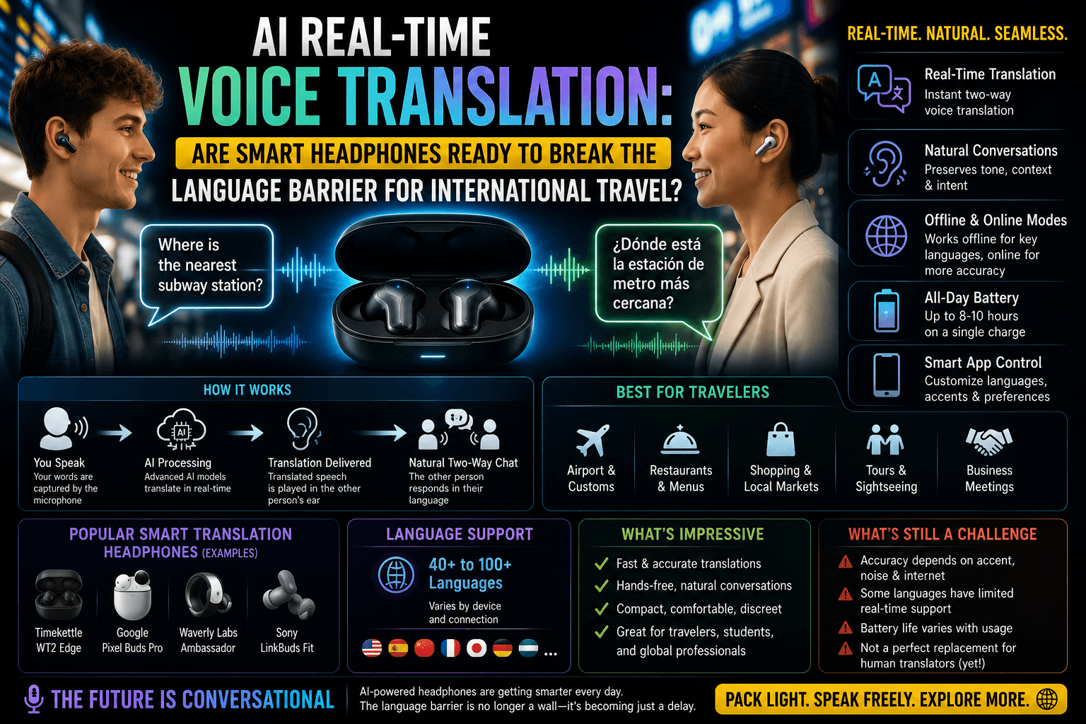 You are currently viewing AI Real-Time Voice Translation: Are Smart Headphones Ready to Break the Language Barrier for International Travel?