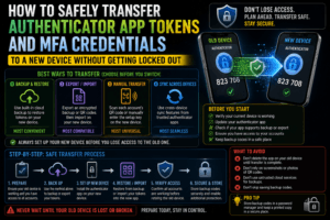 Read more about the article How to Safely Transfer Authenticator App Tokens and MFA Credentials to a New Device Without Getting Locked Out.