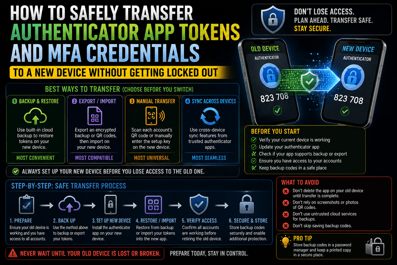 You are currently viewing How to Safely Transfer Authenticator App Tokens and MFA Credentials to a New Device Without Getting Locked Out.