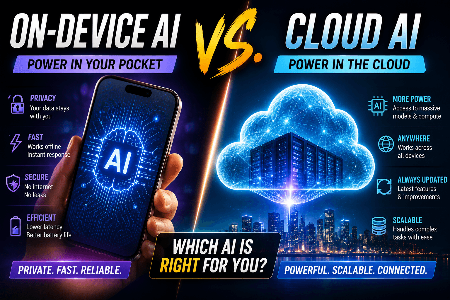 You are currently viewing On-Device AI vs. Cloud AI: Tracking Which Features Cost Your Mobile Data and Compromise Privacy.