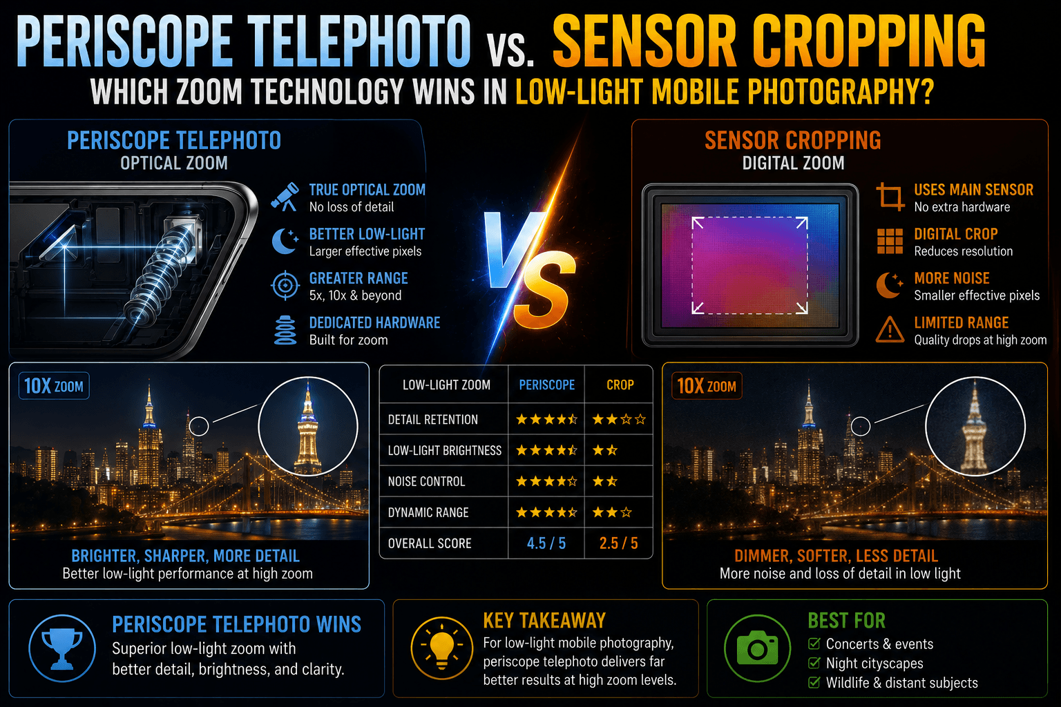 You are currently viewing Periscope Telephoto vs. Sensor Cropping: Which Zoom Technology Wins in Low-Light Mobile Photography?