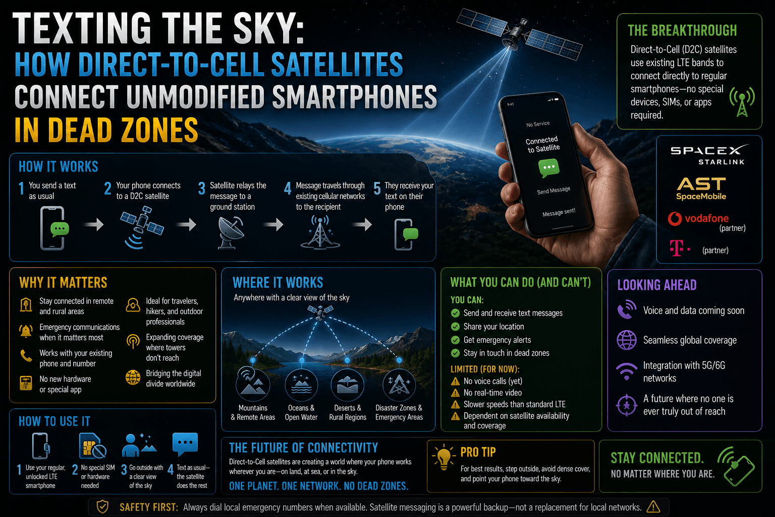 You are currently viewing Texting the Sky: How Direct-to-Cell Satellites Connect Unmodified Smartphones in Dead Zones