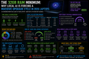 Read more about the article The 32GB RAM Minimum: Why Local AI is Forcing a Massive Upgrade Cycle in 2026 Laptops