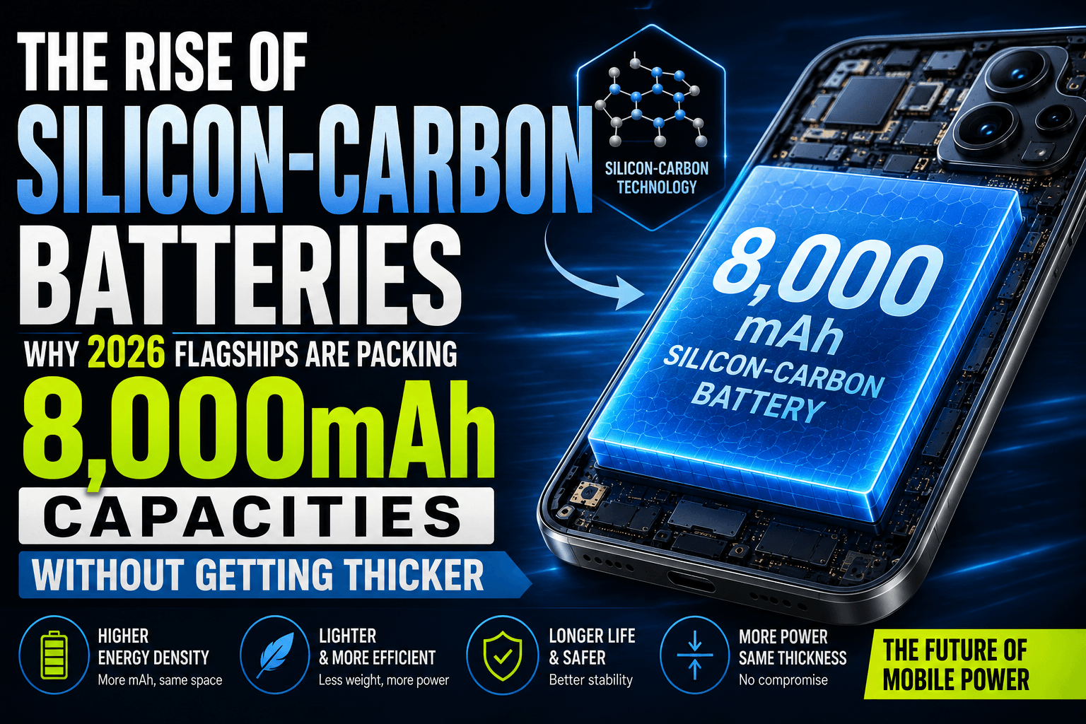You are currently viewing The Rise of Silicon-Carbon Batteries: Why 2026 Flagships Are Packing 8,000mAh Capacities Without Getting Thicker
