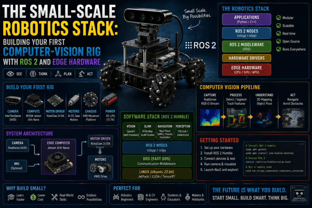 The Small-Scale Robotics Stack Building Your First Computer-Vision Rig with ROS 2 and Edge Hardware