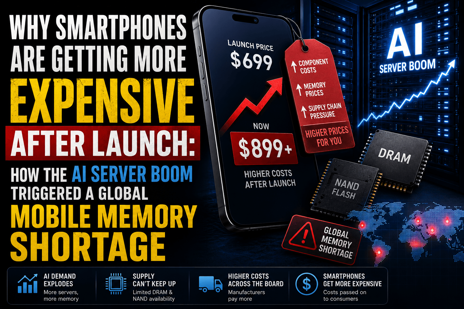 Read more about the article Why Smartphones Are Getting More Expensive After Launch: How the AI Server Boom Triggered a Global Mobile Memory Shortage