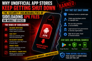 Read more about the article Why Unofficial App Stores Keep Getting Shut Down: The Security Vulnerabilities of Sideloading APK Files on Mobile Devices